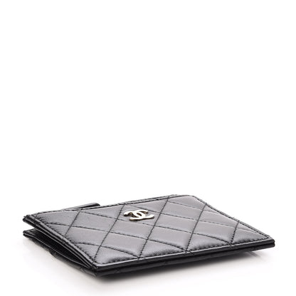 Chanel Lambskin Quilted Zip Card Holder Black 4 of 8