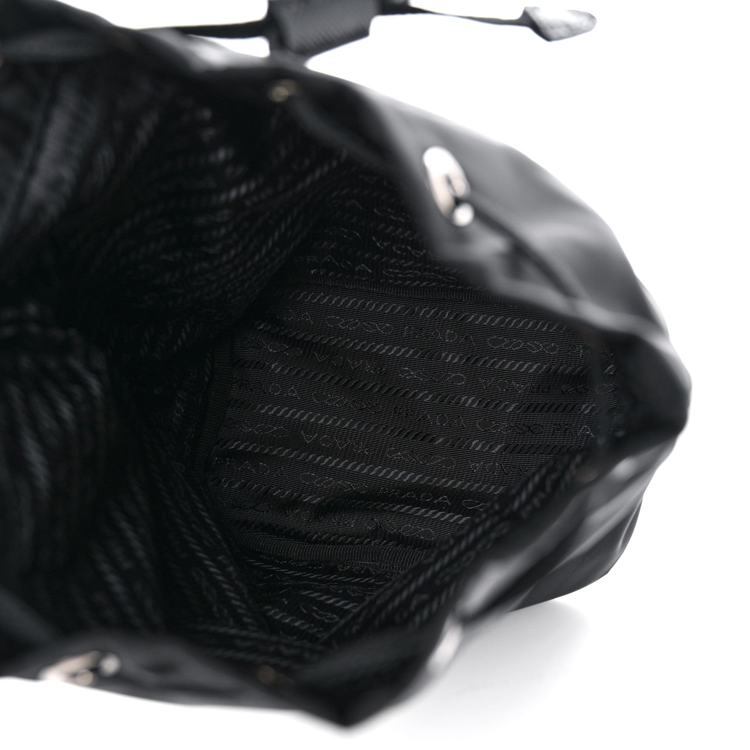 Prada Saffiano Tessuto Nylon Vela Bucket Wristlet Black 5 of 8
