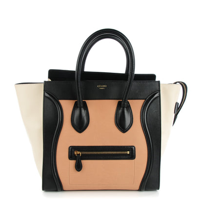 Celine Velluto Calfskin Mini Tri-Color Luggage Flesh 1 of 8