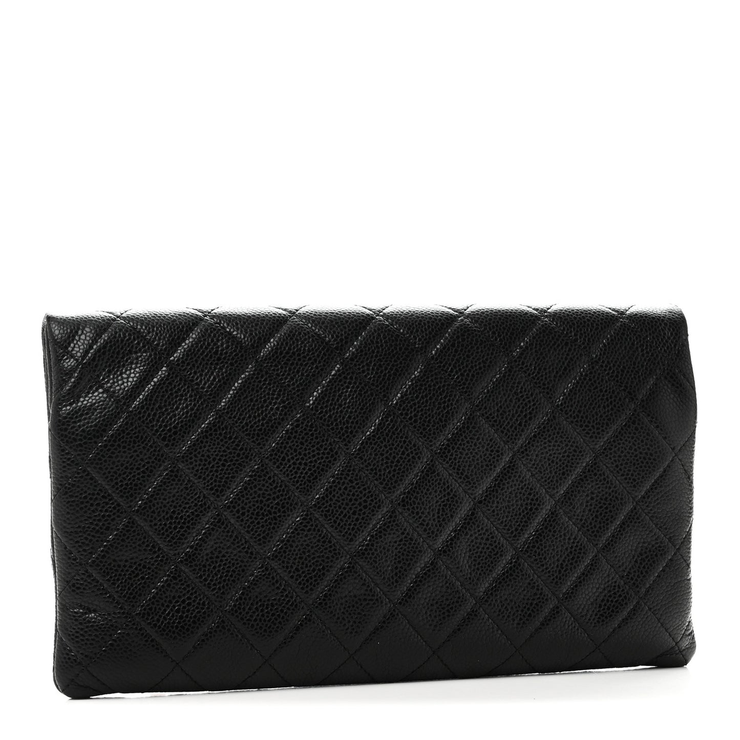 Caviar Quilted CC Beauty Clutch Black
