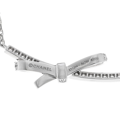 Chanel 18K White Gold Diamond Ruban Necklace 5 of 5