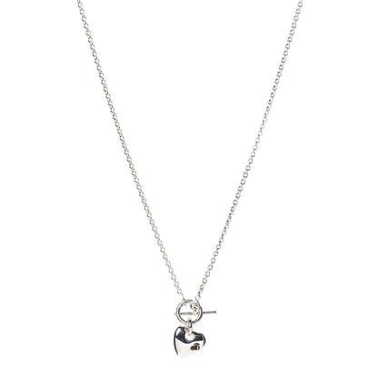 Hermes Sterling Silver 18K Yellow Gold Stabbed Heart Pendant Necklace 1 of 6