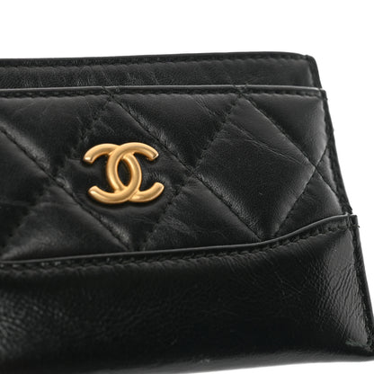 Chanel Aged Calfskin Quilted Gabrielle Card Holder Black 9 of 10