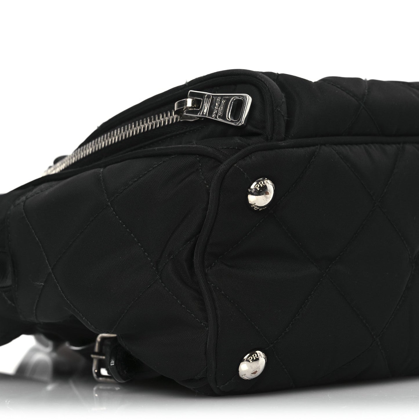 Nylon Tessuto Impuntu Quilted Backpack Black
