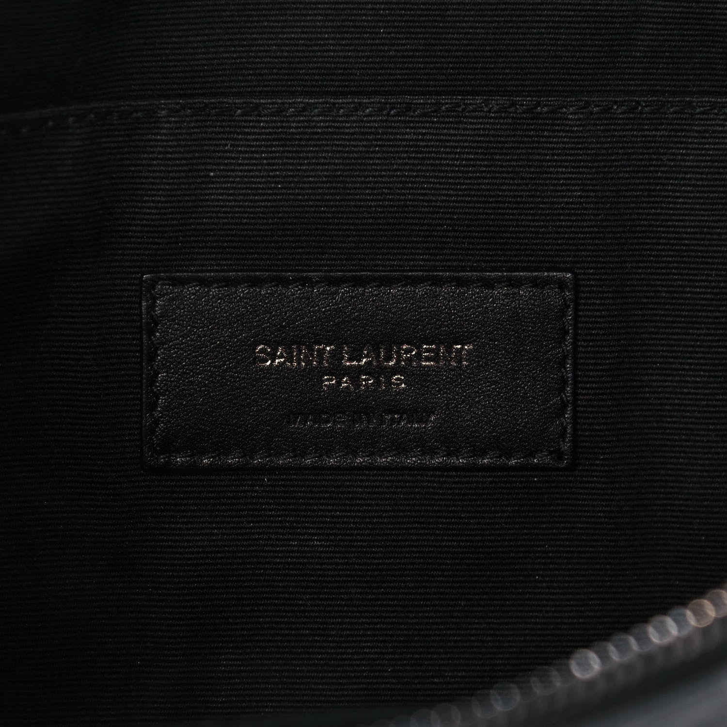 Saint Laurent Calfskin Crocodile Embossed Monogram Belt Bag Black 5 of 8