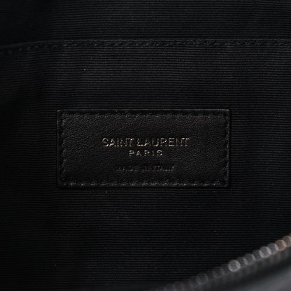 Saint Laurent Calfskin Crocodile Embossed Monogram Belt Bag Black 5 of 8
