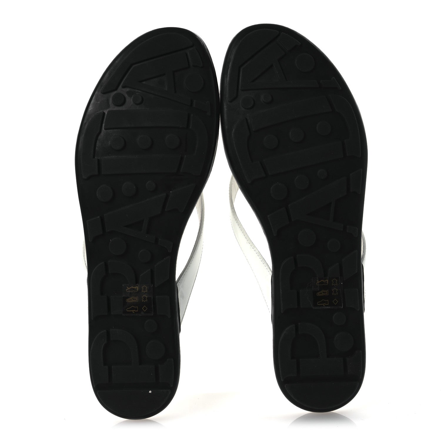 Prada Patent Calfskin Logo Thong Sandals 40 White 7 of 12