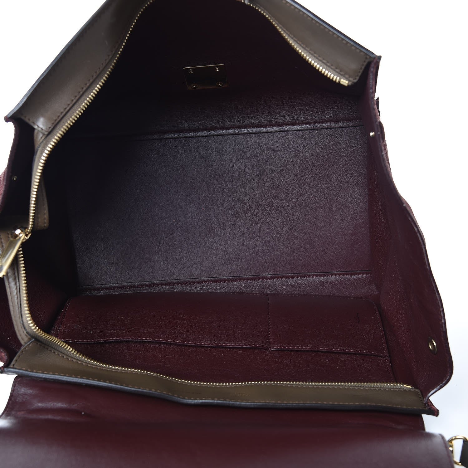 Celine Smooth Calfskin Suede Medium Tri-Color Trapeze Burgundy 5 of 21