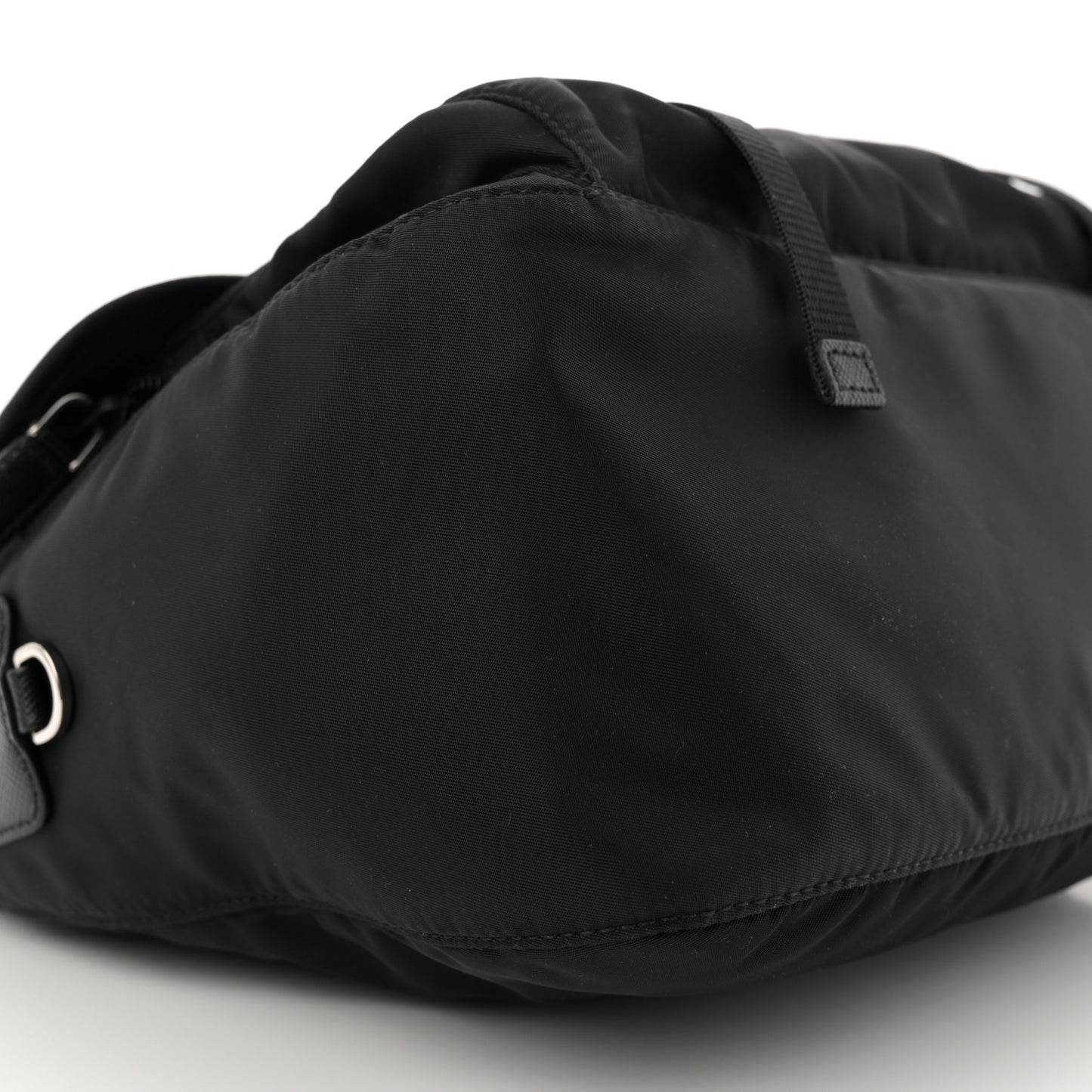 Nylon Vela Double Snap Buckle Messenger Bag Black