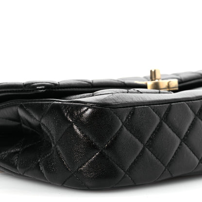Chanel Shiny Lambskin Quilted Small Daily Friend Flap Black 9 of 14
