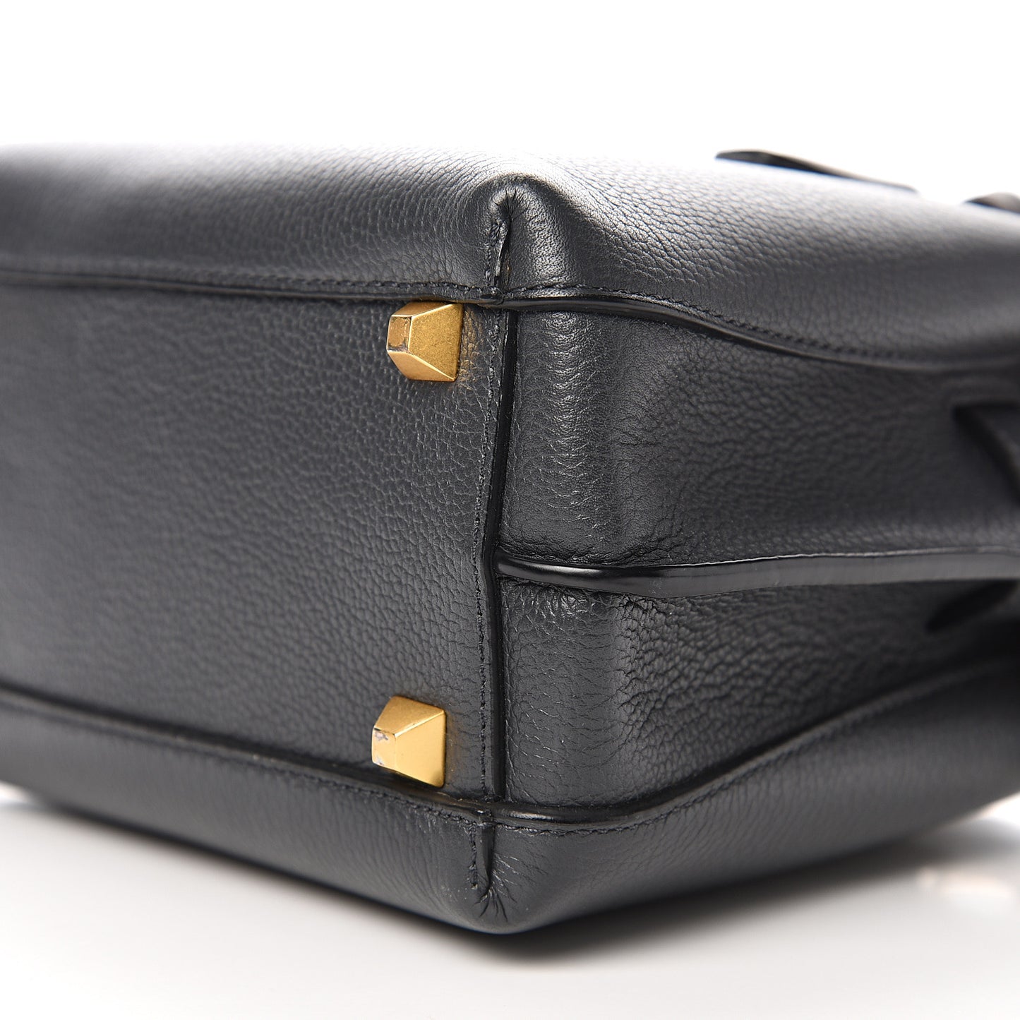 Grained Calfskin Mini Milla Tote Phantom Grey