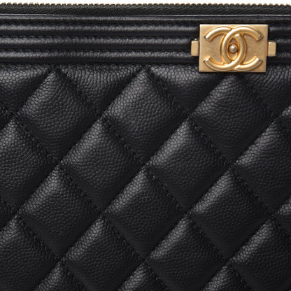 Chanel Caviar Quilted Large Boy Cosmetic Case Black 9 of 10