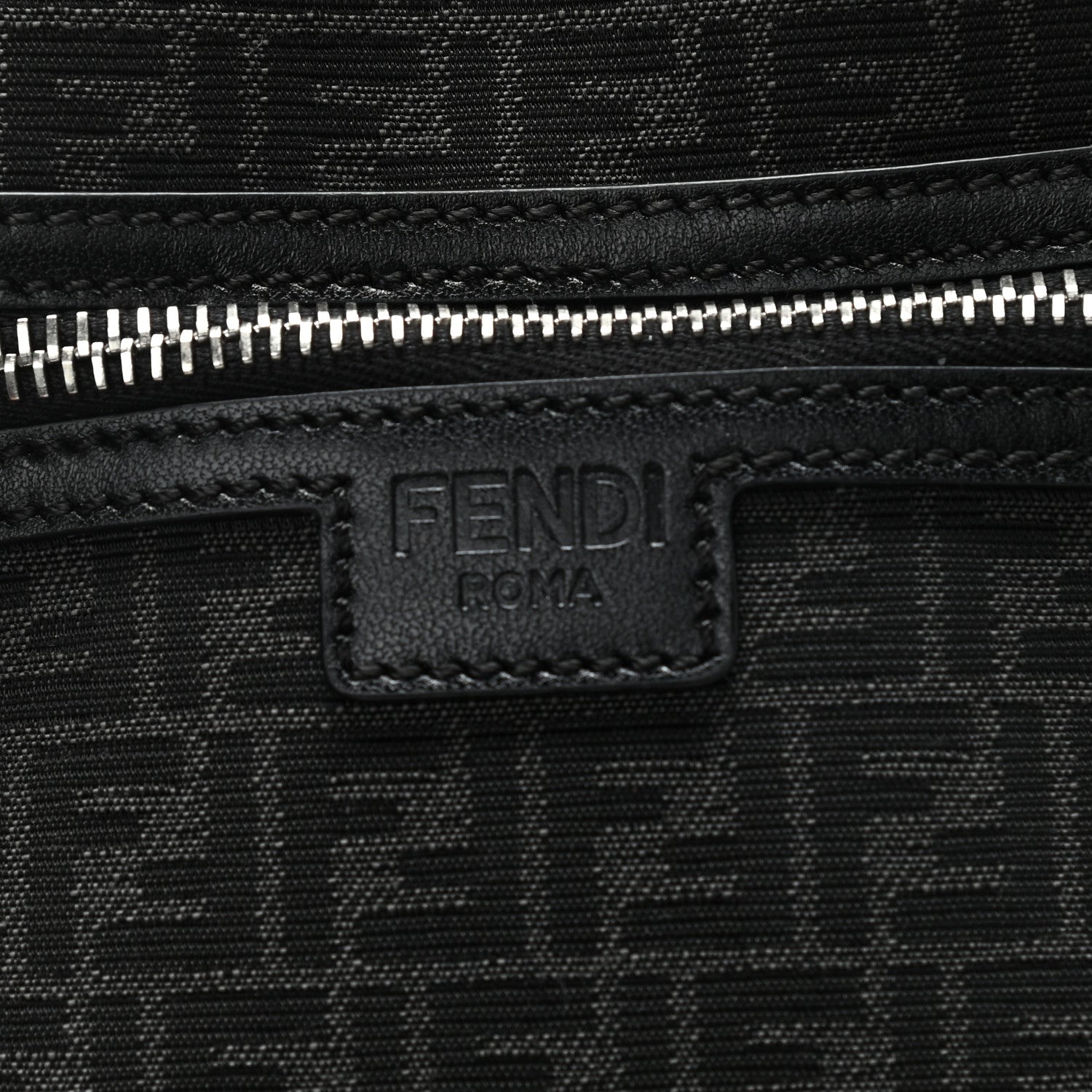 Fendi Recycled Fabric Jacquard Vitello Astro Micro FF Mini Trolley Bag Asfalto Black 9 of 11