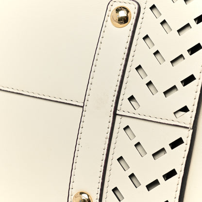 Salvatore Ferragamo Calfskin Perforated Sofia Satchel White 22 of 26