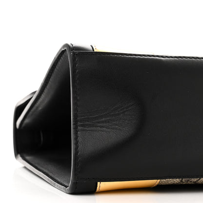 Gucci GG Supreme Monogram Small Osiride Top Handle Bag Black Gold 9 of 12