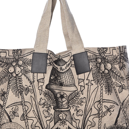 Gucci X JAYDE FISH Linen Garden Vertical Tote Black Beige 10 of 10