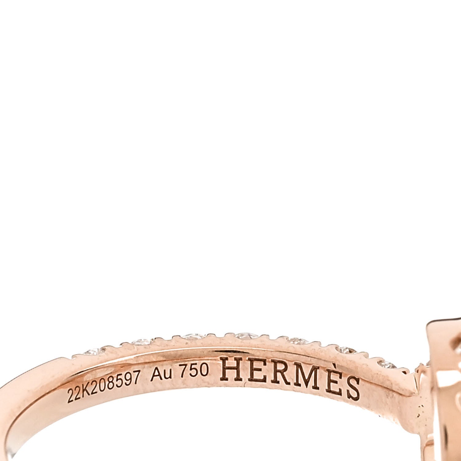 Hermes 18K Rose Gold Diamond Finesse Ring 52 6 4 of 6