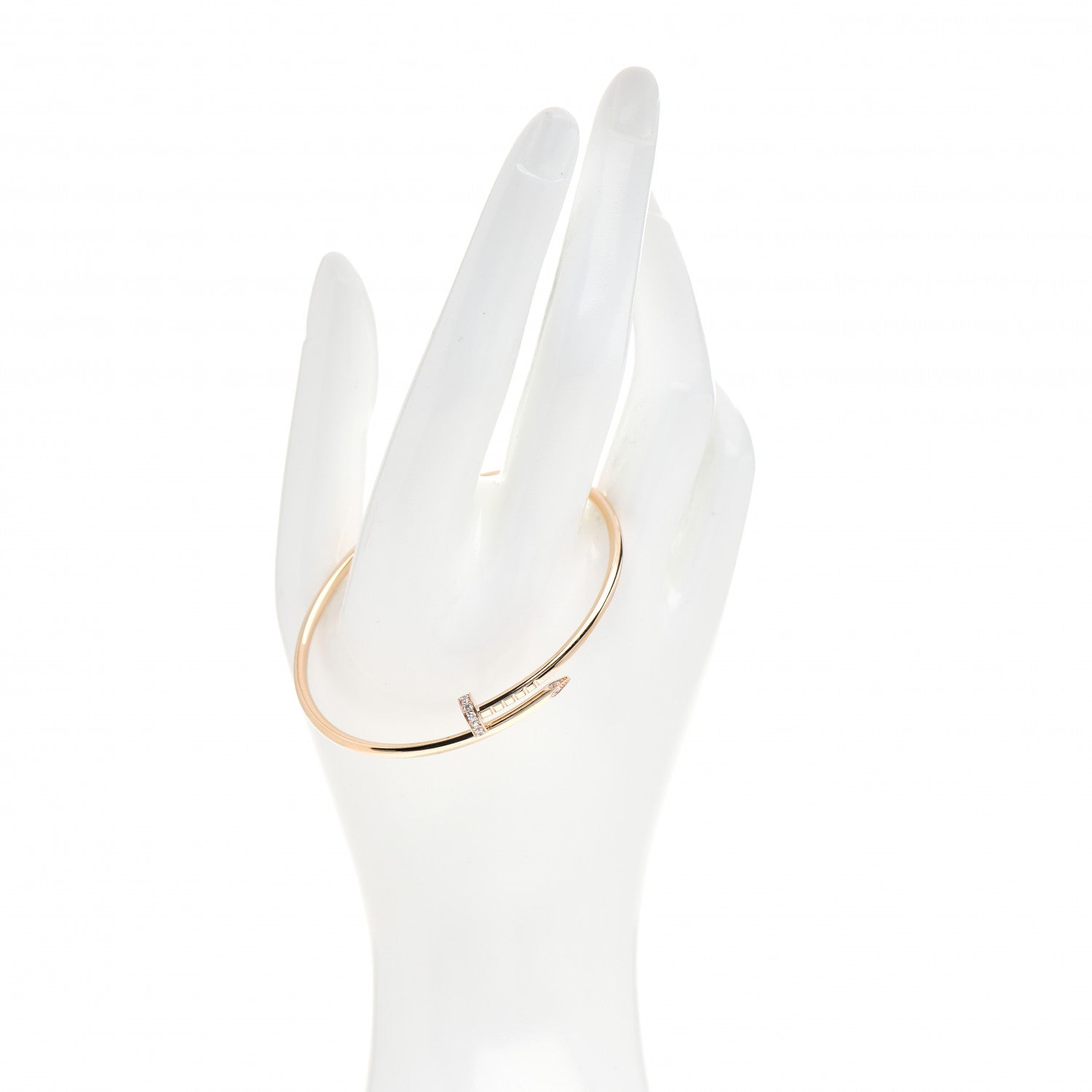 Cartier 18K Pink Gold Diamond Small Juste Un Clou Bracelet 17 2 of 5