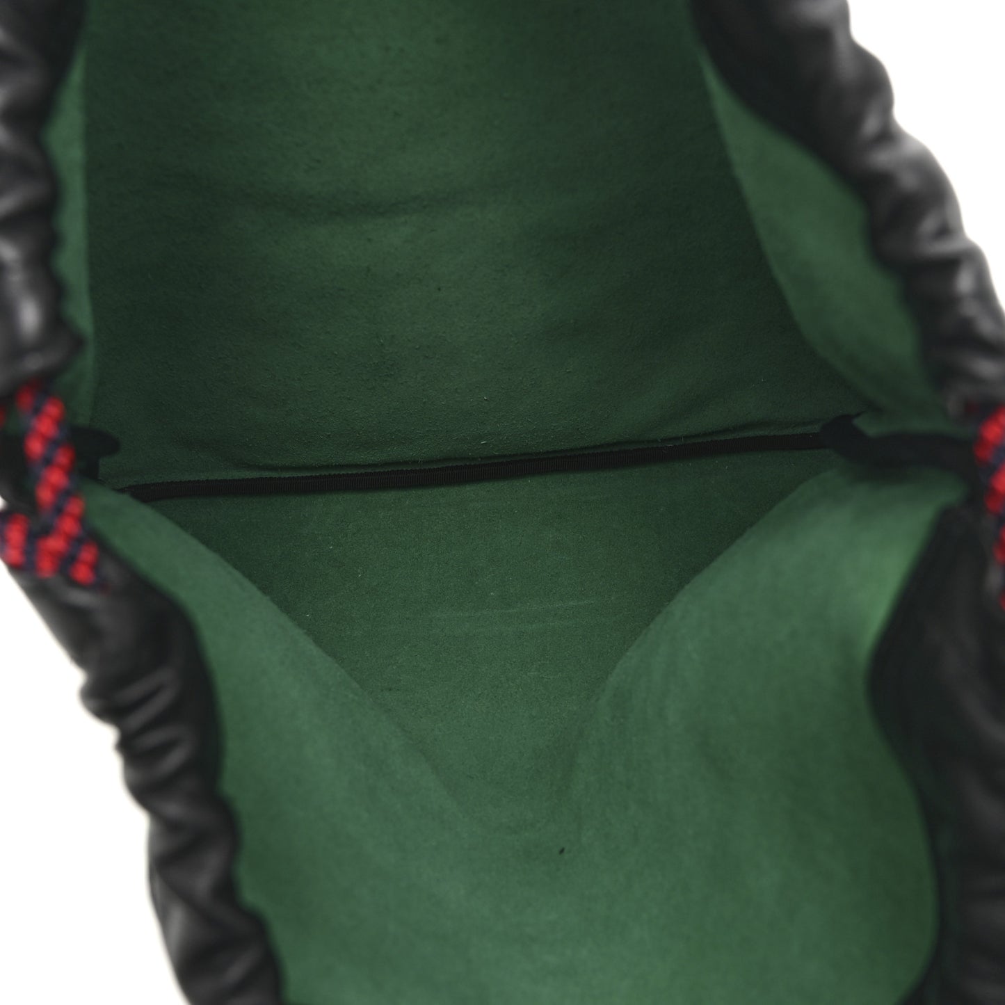 Calfskin Logo Drawstring Backpack Green