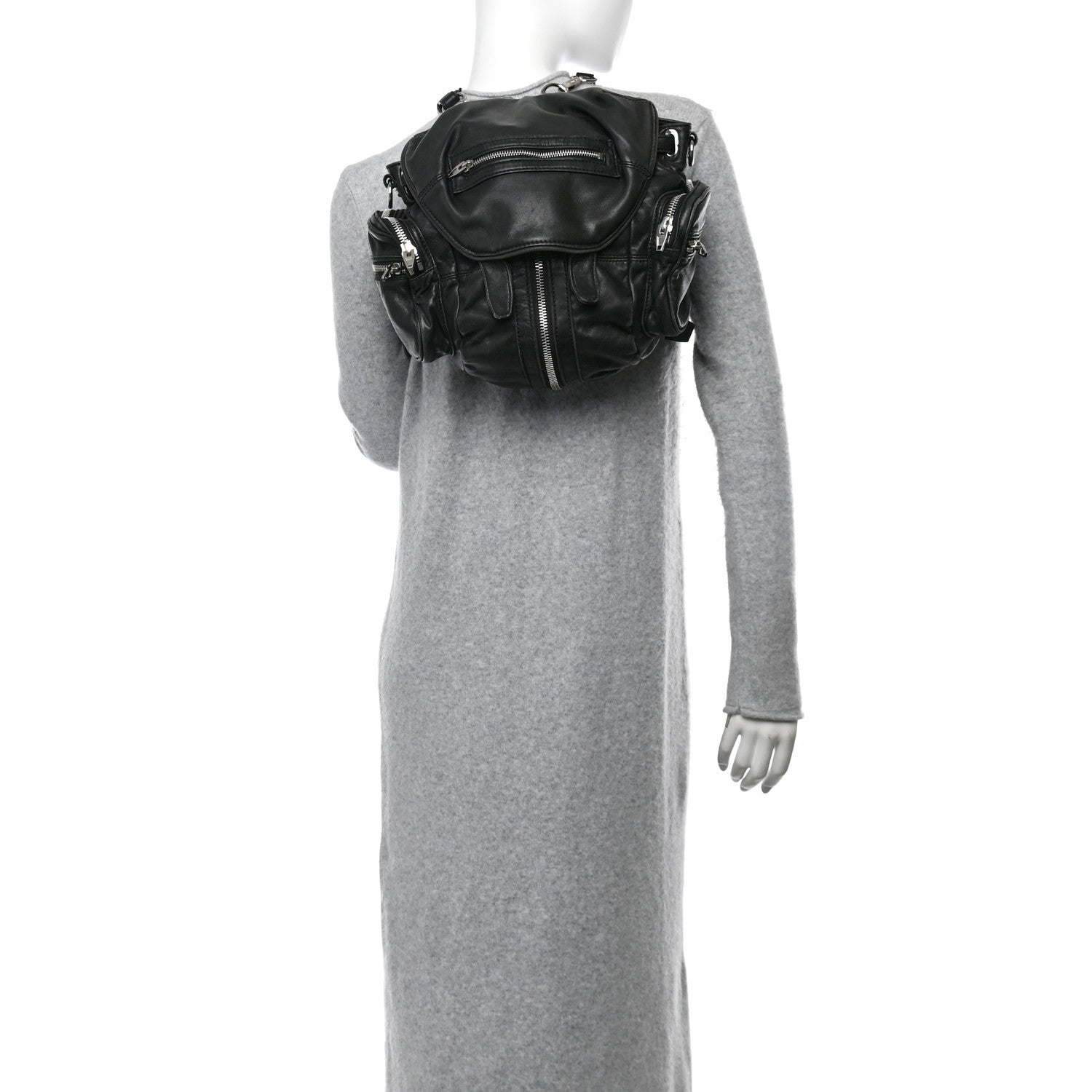 Alexander Wang Lambskin Marti Backpack Bag Washed Black Rhodium Hardware 2 of 14
