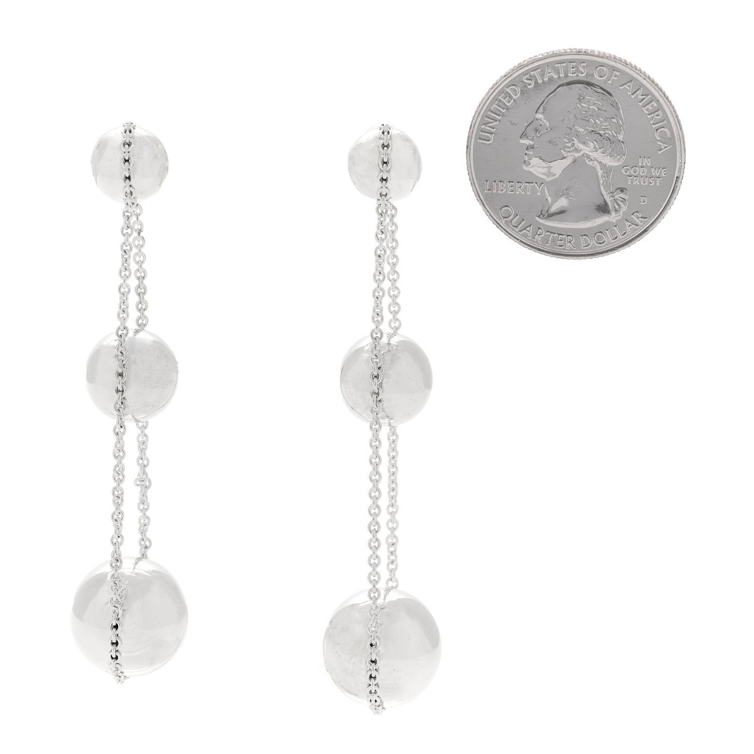 Tiffany Sterling Silver HardWear Triple Drop Earrings 2 of 4