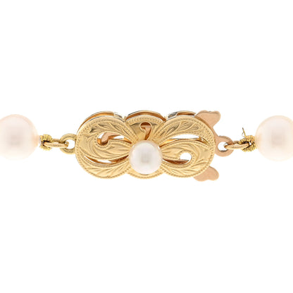 Mikimoto 18K Yellow Gold Akoya Pearl 5.5-6mm Strand Necklace 4 of 6