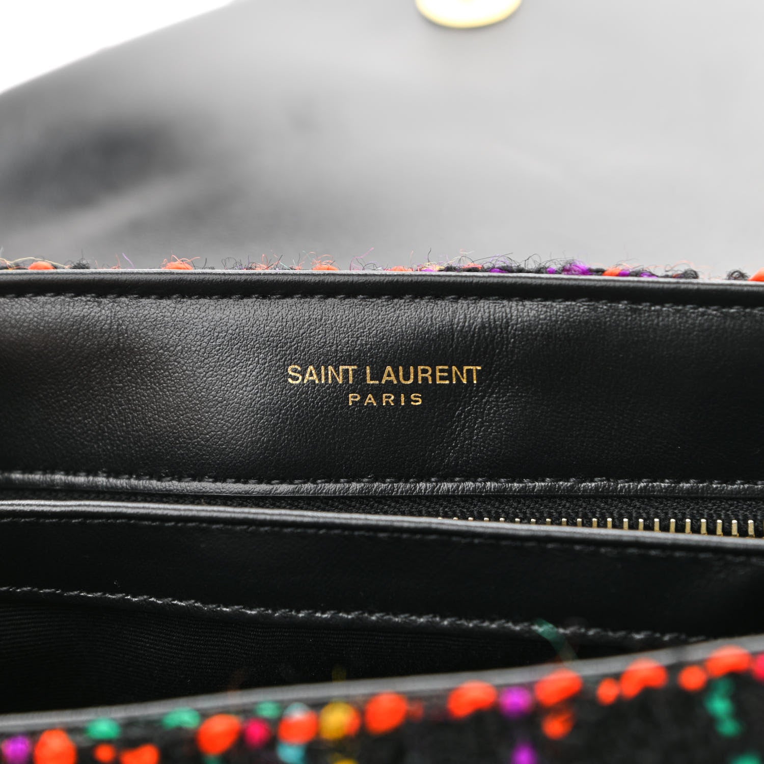 Saint Laurent Tweed Toy Loulou Shoulder Bag Black 6 of 11