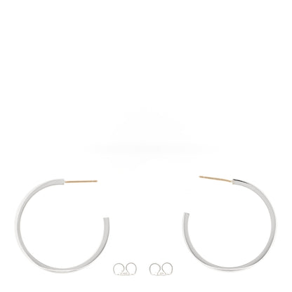 Tiffany Sterling Silver 1837 Medium Narrow Hoop Earrings 3 of 4
