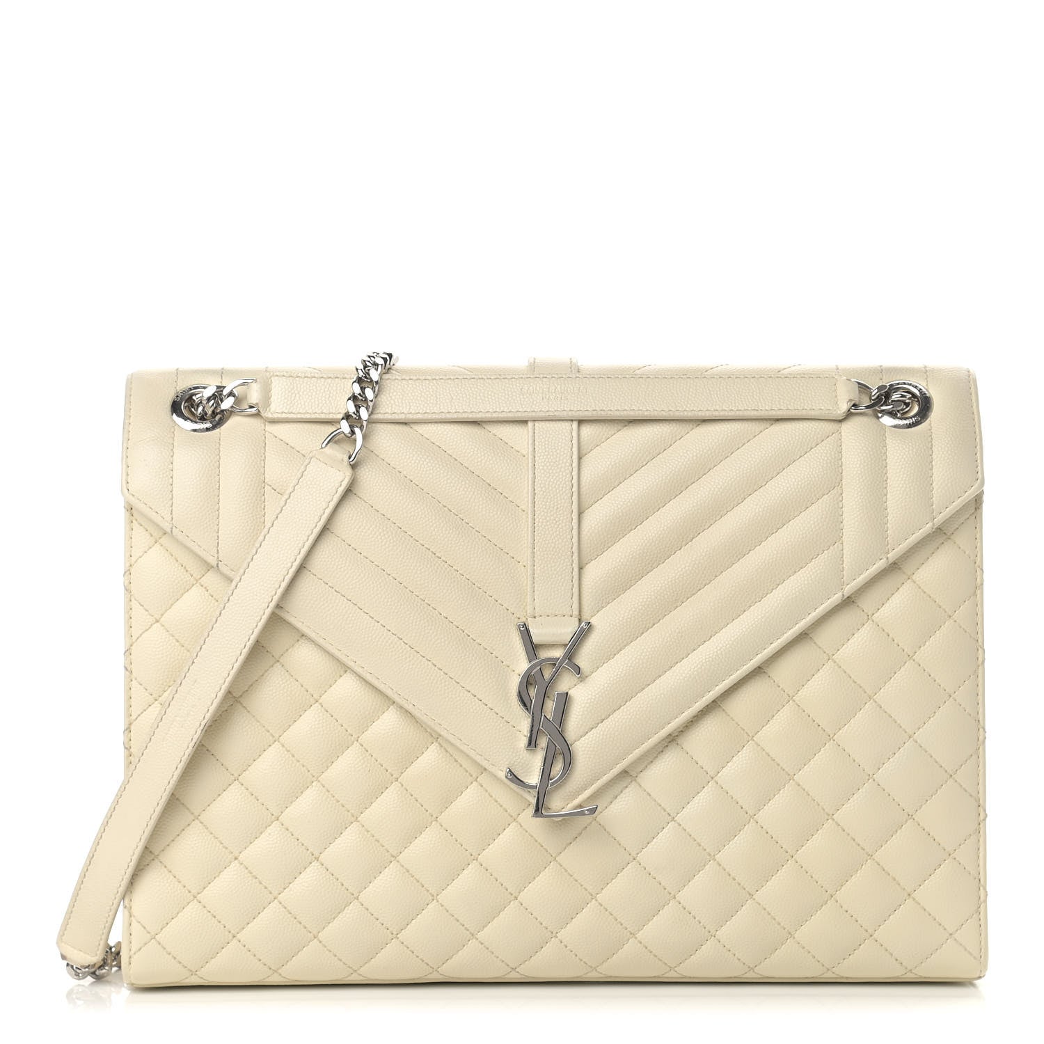 Saint Laurent Grain De Poudre Textured Mixed Matelasse Large Triquilt Monogram Satchel Porcellana 1 of 15