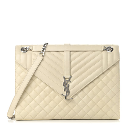 Saint Laurent Grain De Poudre Textured Mixed Matelasse Large Triquilt Monogram Satchel Porcellana 1 of 15