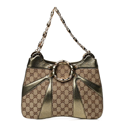Gucci Monogram Bamboo Chain Tom Ford Shoulder Bag Metallic 1 of 6