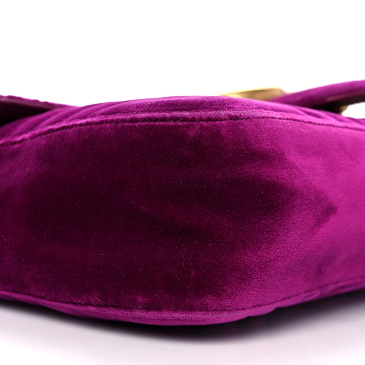 Velvet Matelasse Medium GG Marmont Shoulder Bag Fuchsia Violet Cyclamen