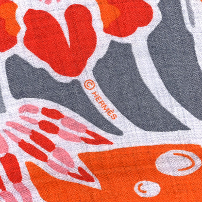 Hermes Cashmere Silk Bingata Shawl 140 3 of 5