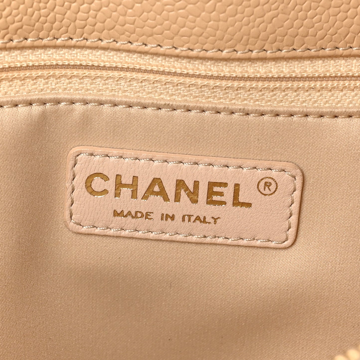 Caviar Quilted Grand Shopping Tote GST Beige