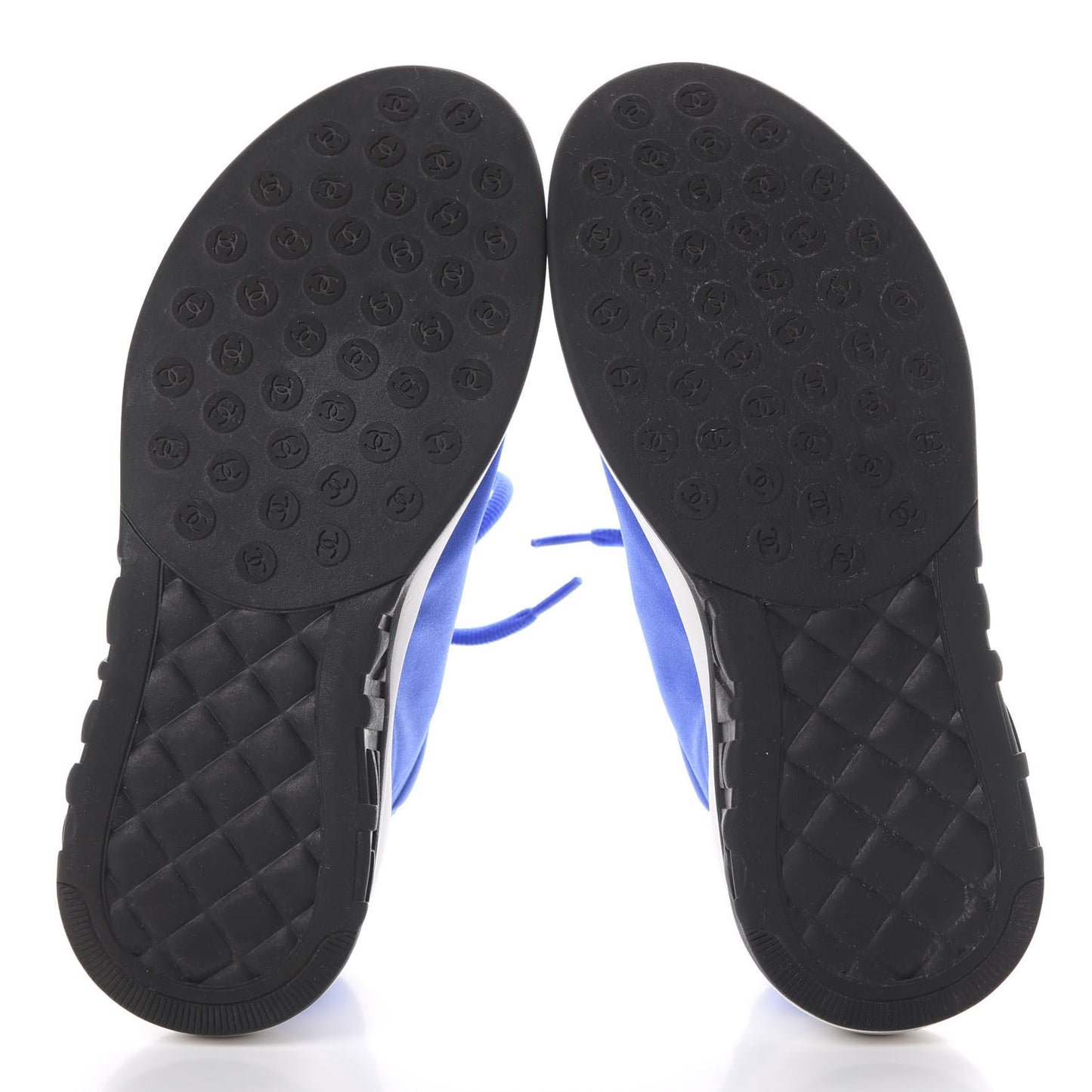 Calfskin Mesh Lyrca Womens Logo Sneakers 36.5 Blue