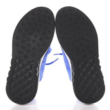 Chanel Calfskin Mesh Lyrca Womens Logo Sneakers 36.5 Blue 5 of 7