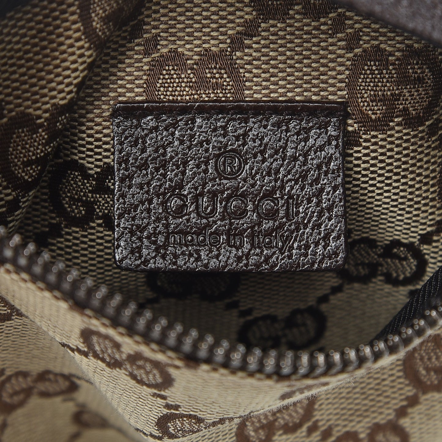 GG Monogram Double Pocket Belt Bag Dark Brown