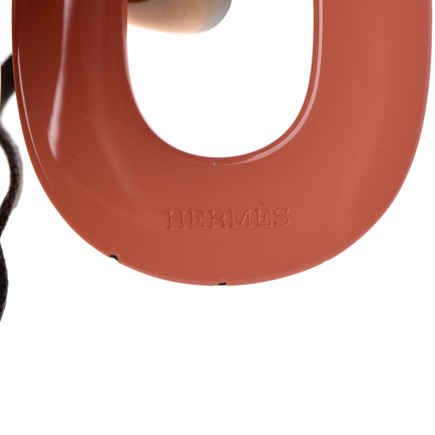 Lacquered Wood Buffalo Horn Karamba Necklace Blanc Mink Saumon
