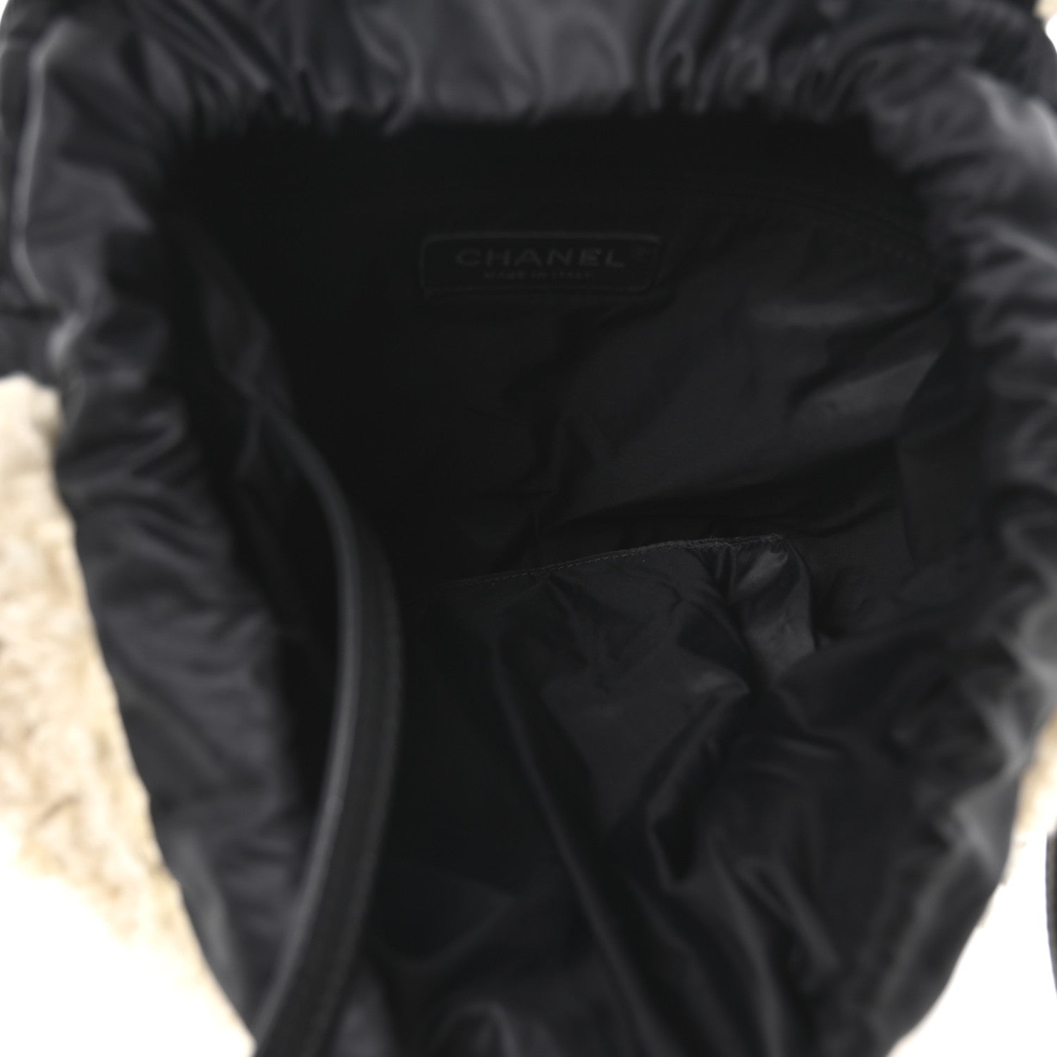 Chanel Wool Nylon Quilted Coco Neige Backpack Black Ecru 5 of 10