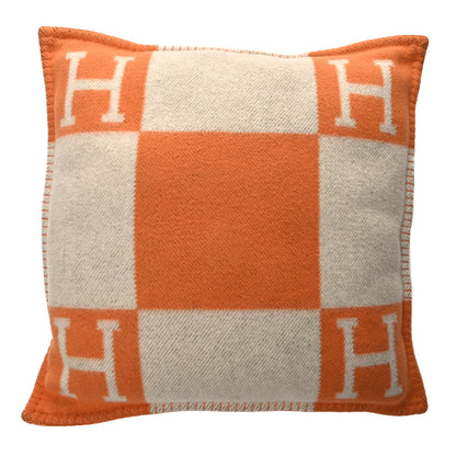 Hermes Wool Cashmere Avalon Pillow PM Ecru Potiron 1 of 3