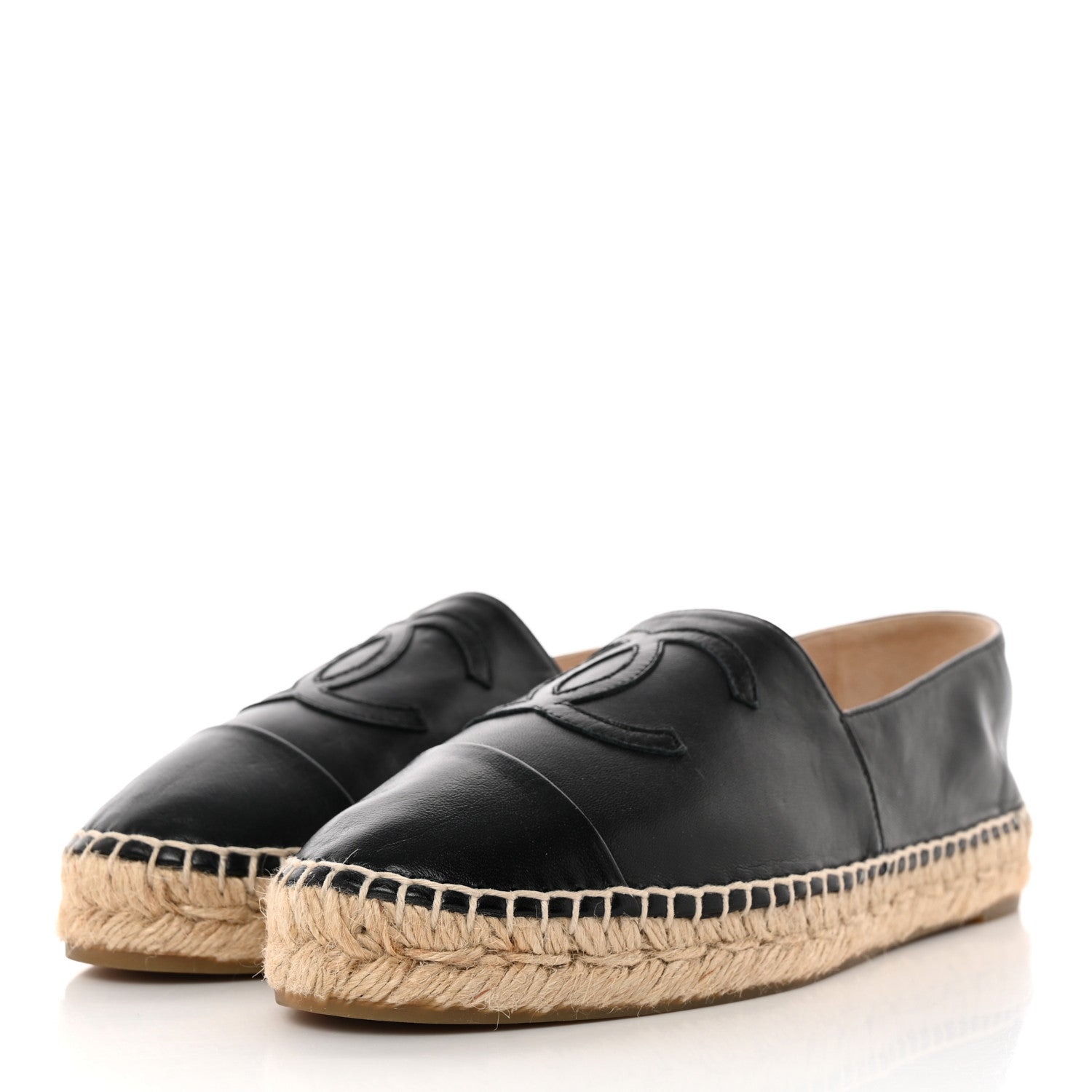Chanel Lambskin CC Espadrilles 38 Black 3 of 10