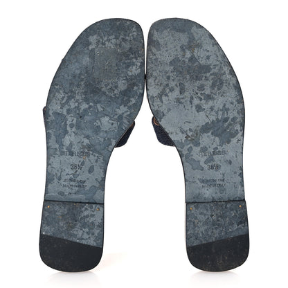 Hermes Denim Canvas Oran Sandals 36.5 Bleu Brut 7 of 12