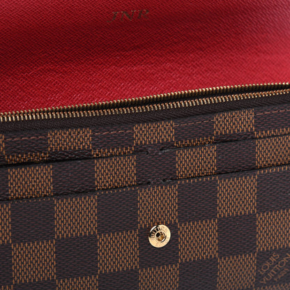 Louis Vuitton Damier Ebene Emilie Wallet Red 8 of 16