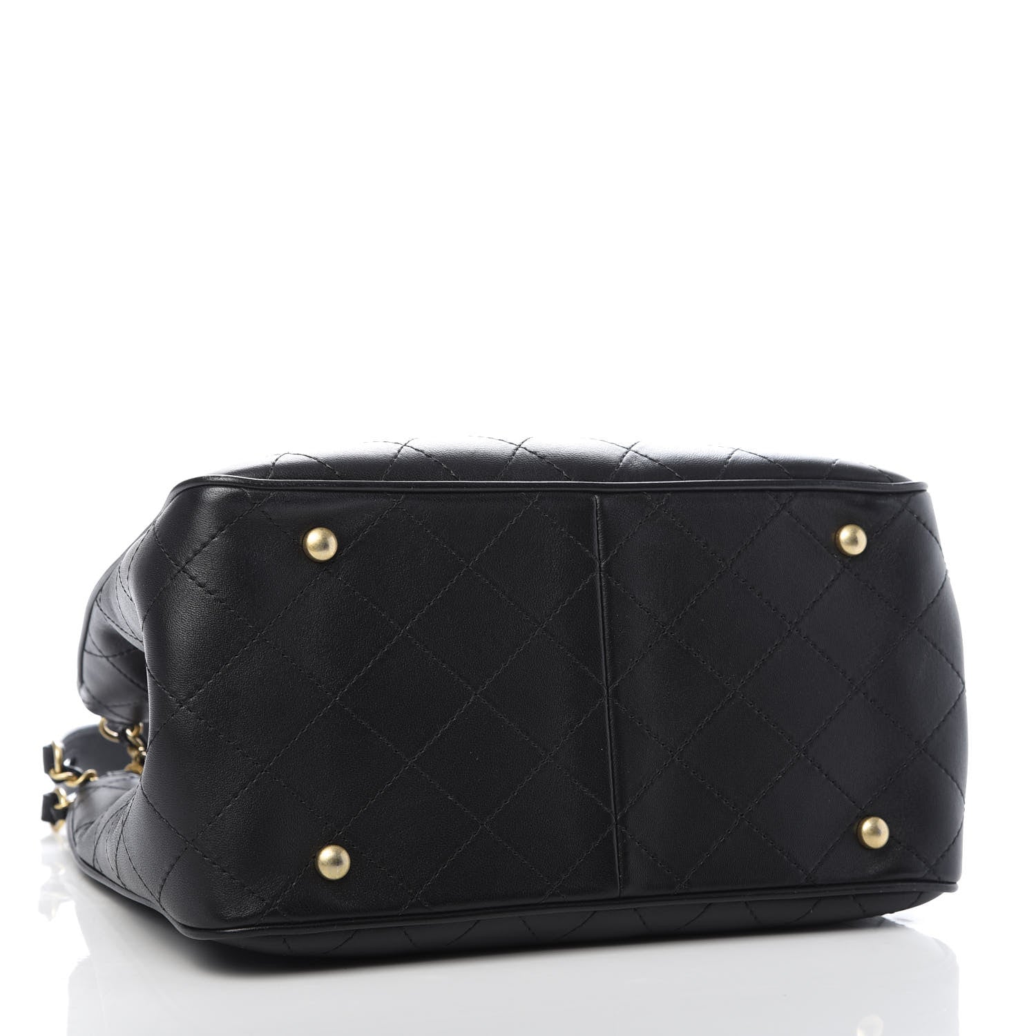Chanel Calfskin Stitched Egyptian Amulet Drawstring Bag Black 4 of 9