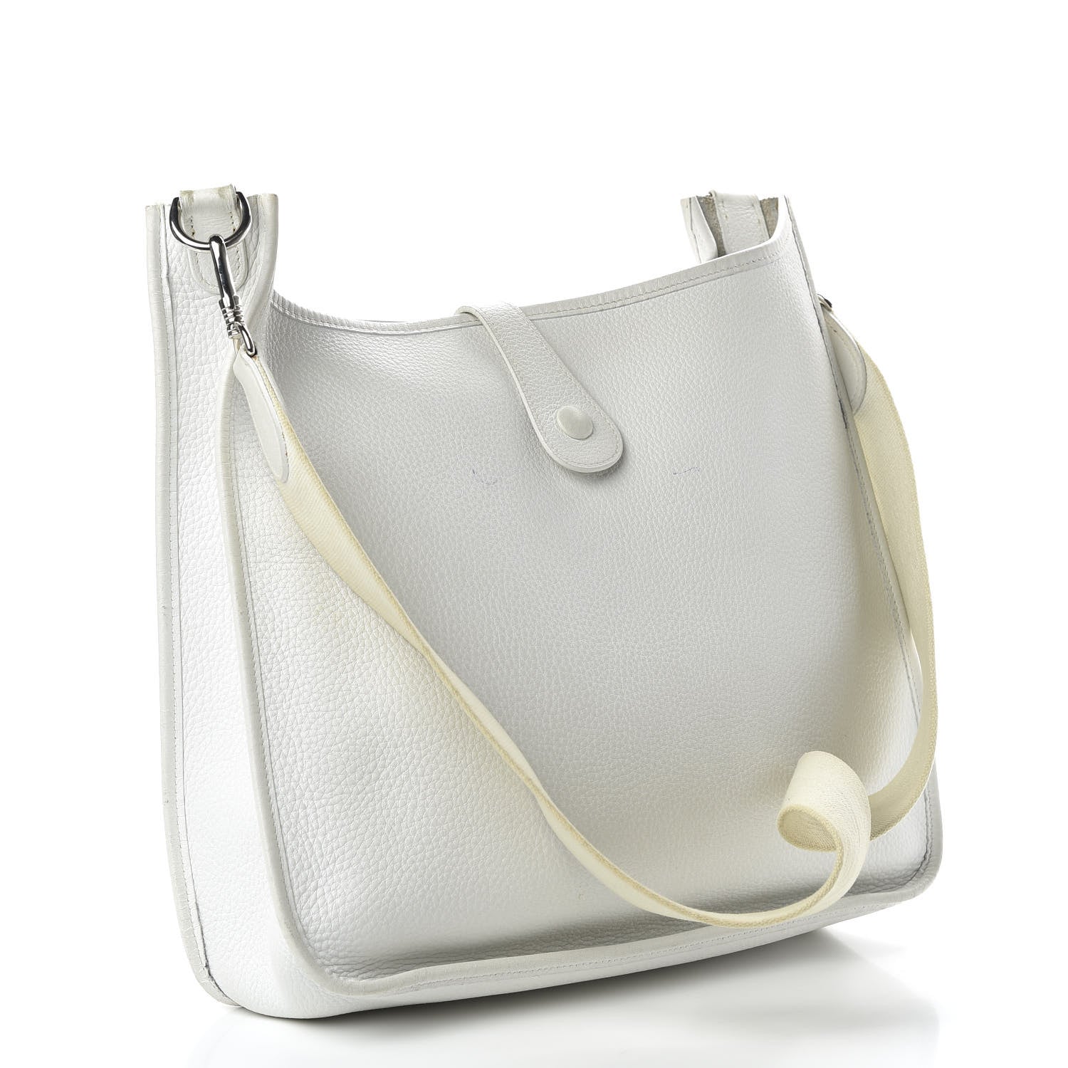 Hermes Taurillon Clemence Evelyne GM White 3 of 15