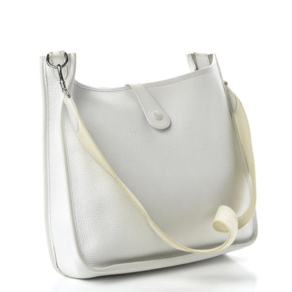 Hermes Taurillon Clemence Evelyne GM White 3 of 15
