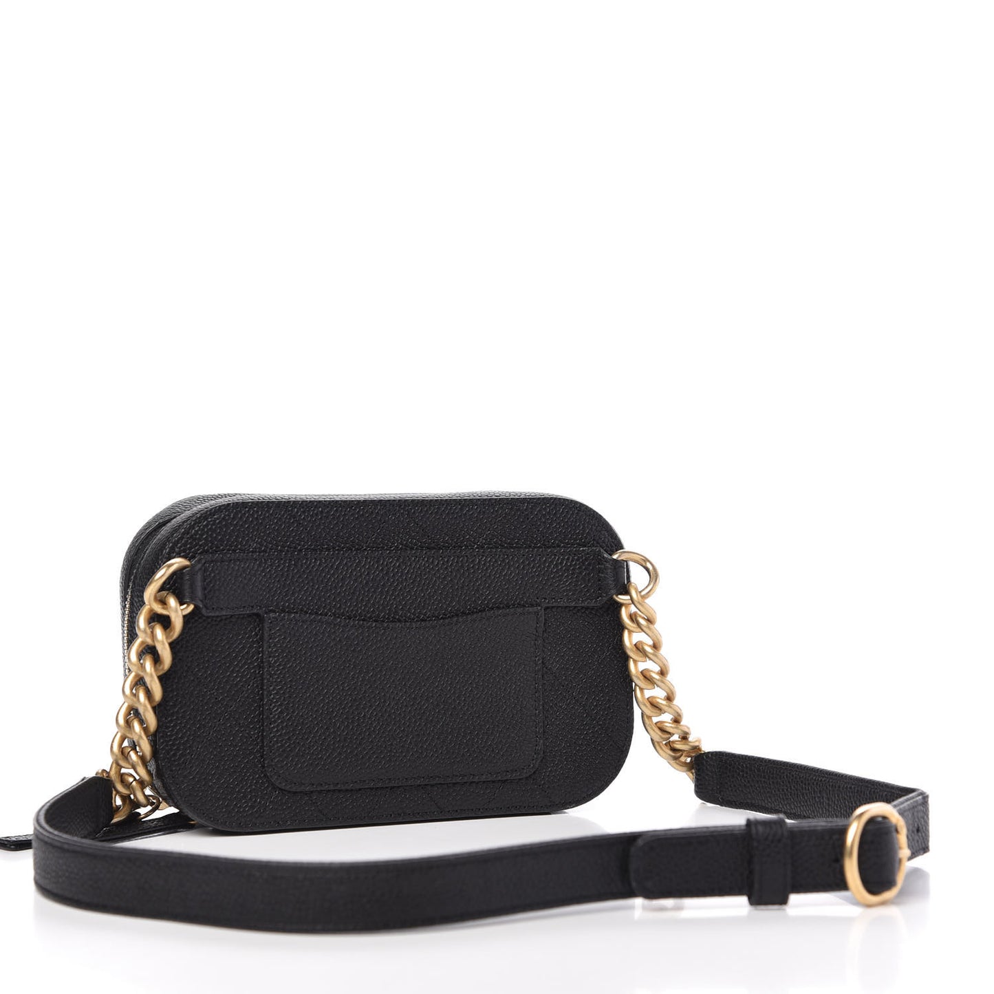 Caviar Quilted Waist Bag Black