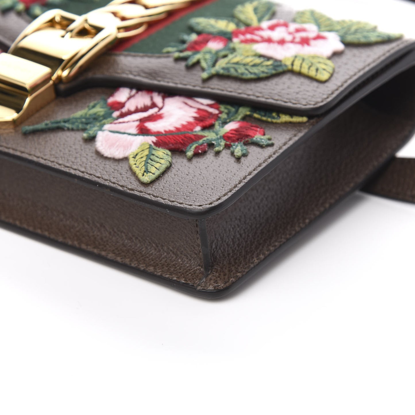 Calfskin Embroidered Sylvie Belt Bag Brown