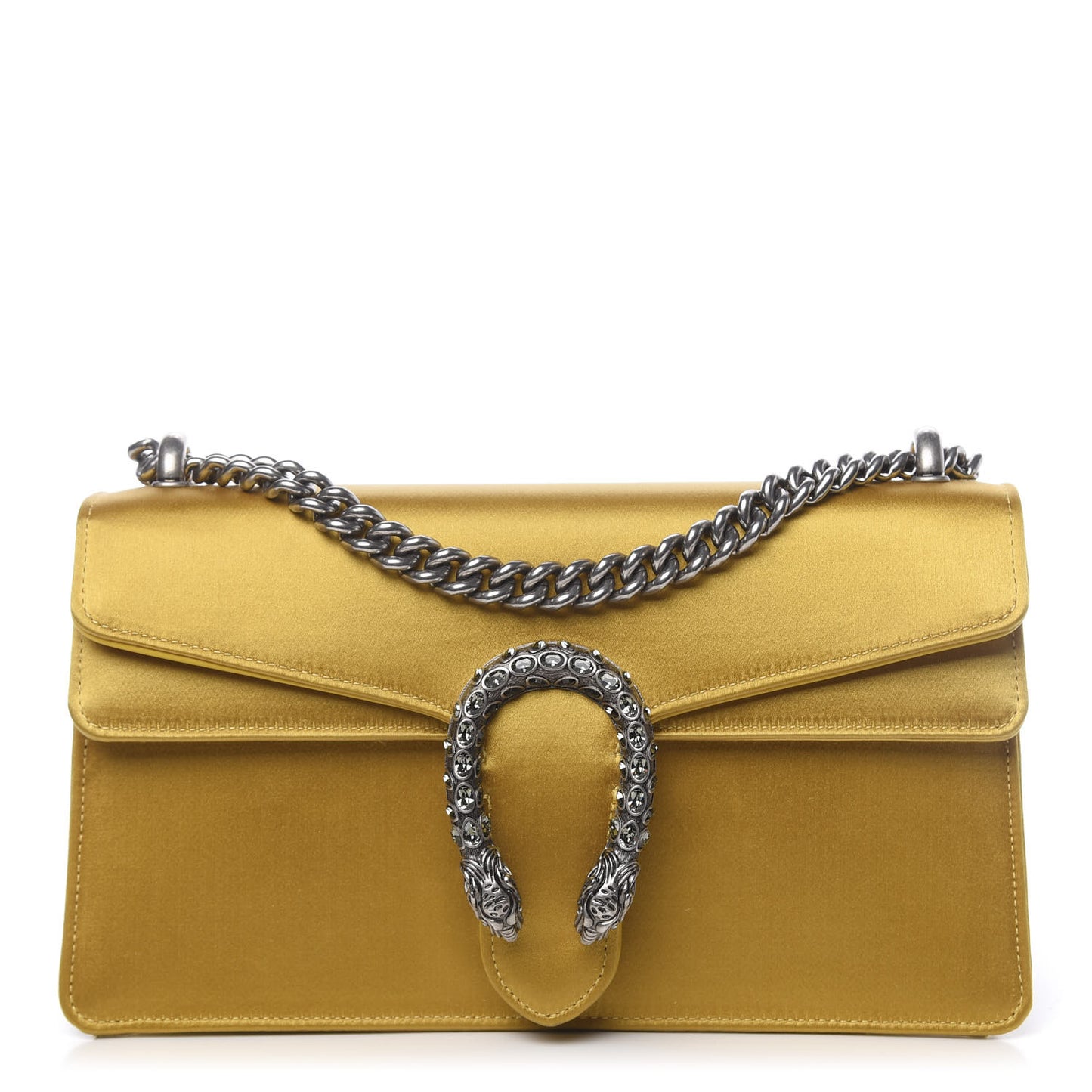 Satin Silk Crystal Small Dionysus Shoulder Bag Gold Black Diamond