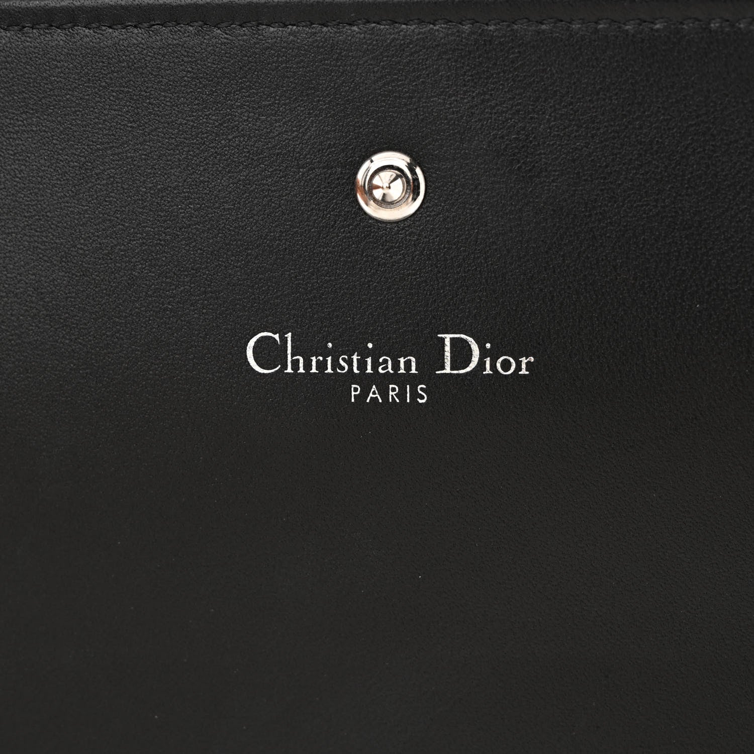Christian Dior Grained Calfskin Diorama Wallet on Chain Pouch Black 6 of 10